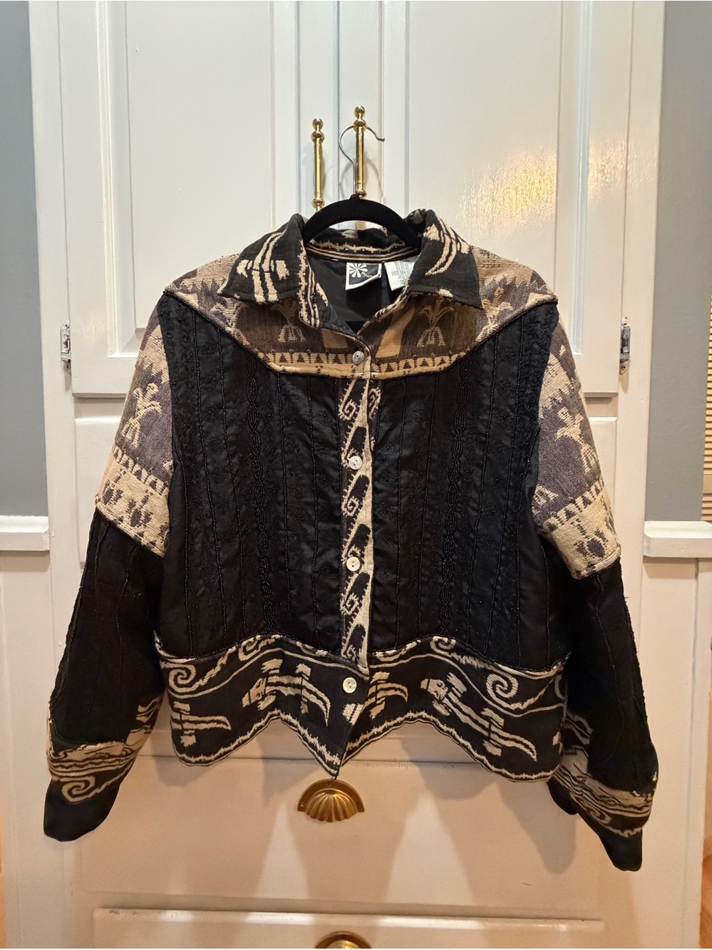Vintage Ladies Phool Jacket Cool Design Beaded Made In India L